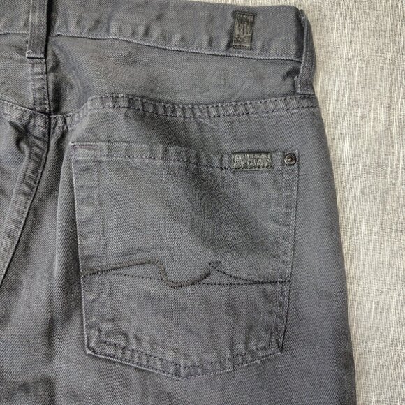 7 For All Mankind Jeans Men's Size 32x32 Dark Gray Wash Standard Straight Fit - Picture 9 of 11